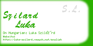 szilard luka business card